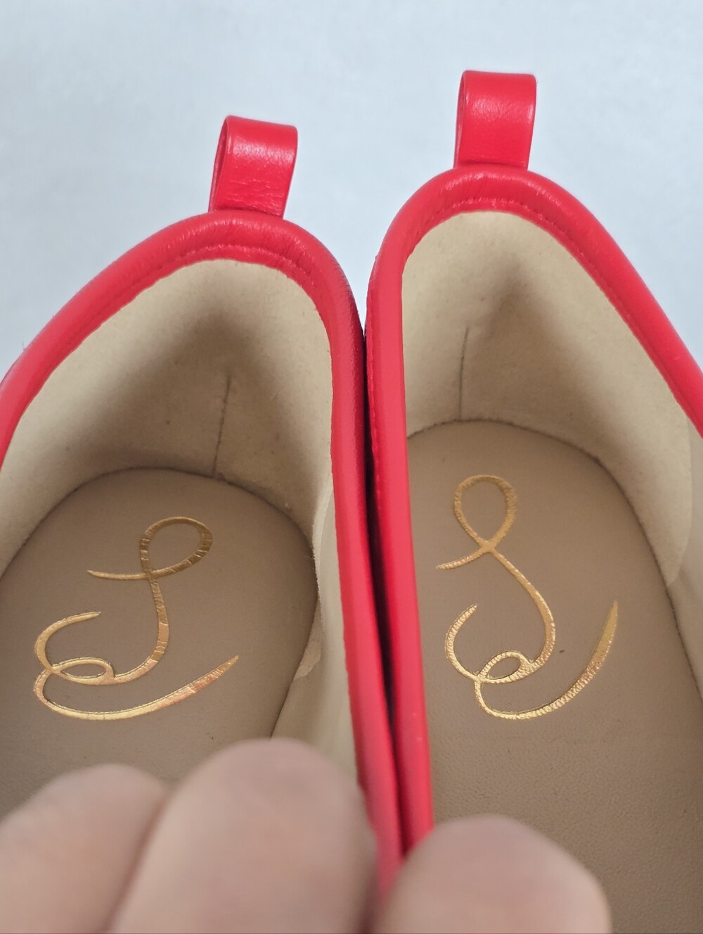 Sam Edelman Ari Ballet Flats Red Leather Bow Square Toe Classic Ballerina 7.5 - Picture 10 of 12